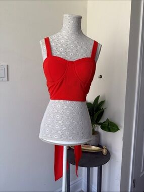 Coral Bustier Crop Top